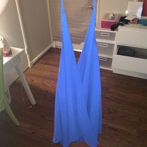 Blue halter tank top